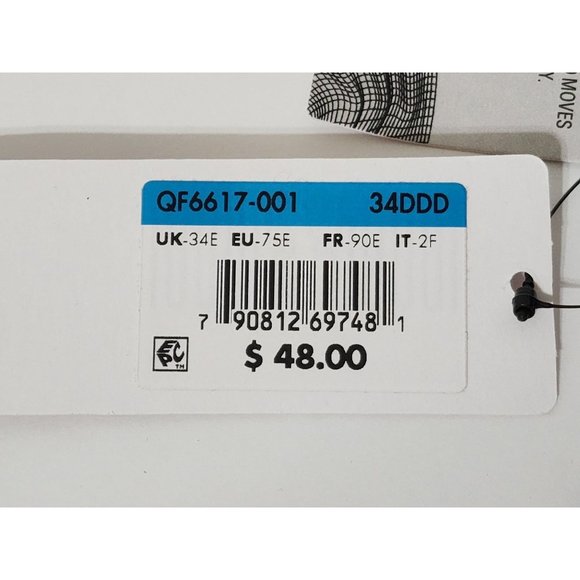 Calvin Klein Push Up Back Lightly Lined Bra Underwire Black Sz 34DDD QF 6617-001 - Picture 4 of 9